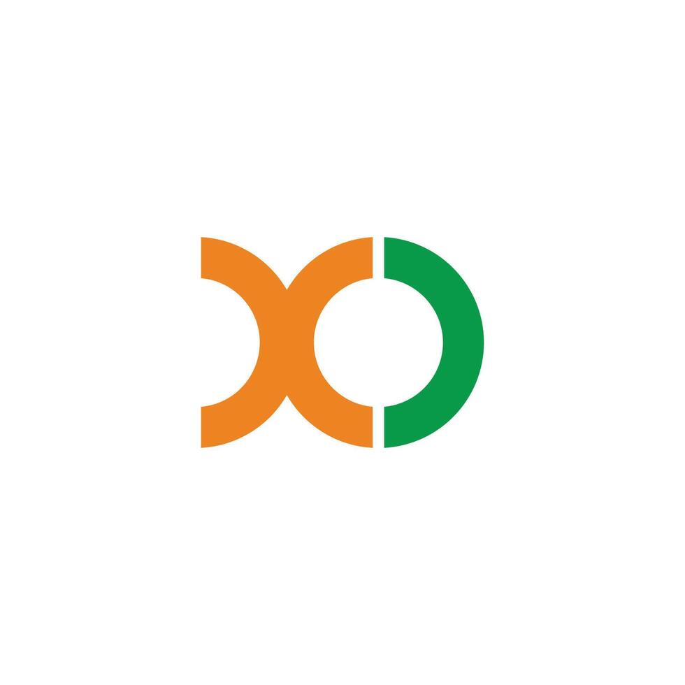 letter xo colorful round geometric logo vector