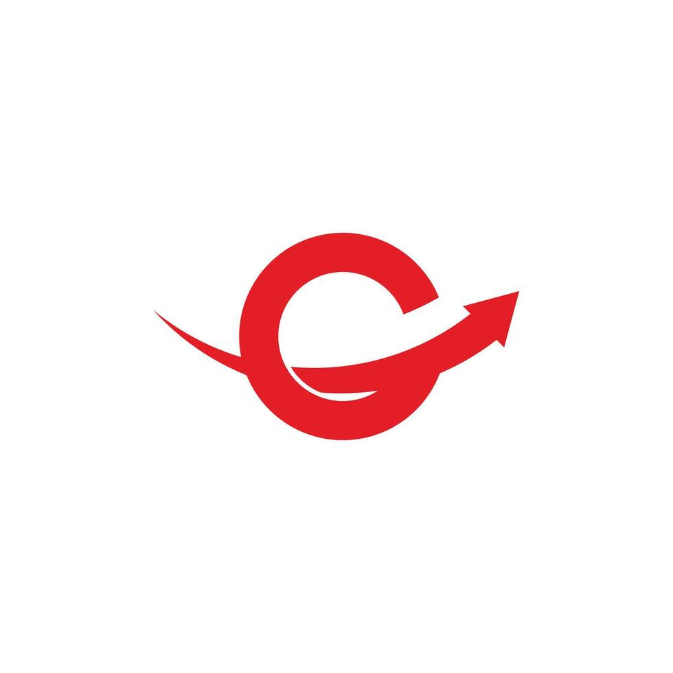letter g c swoosh arrow logo vector