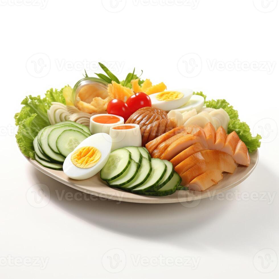 Vegetables And Eggs Boiled photo