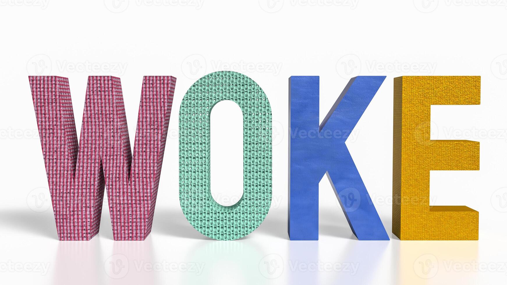 The woke text for modern social justice movements 3d rendering. photo