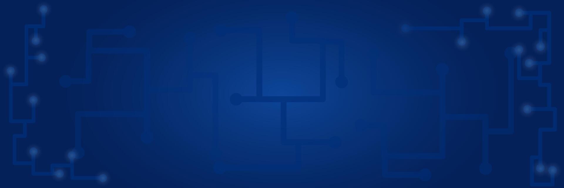 Dark blue futuristic banner background with glowing technology lines. Suitable for wallpaper, presentations, banners, etc. vector