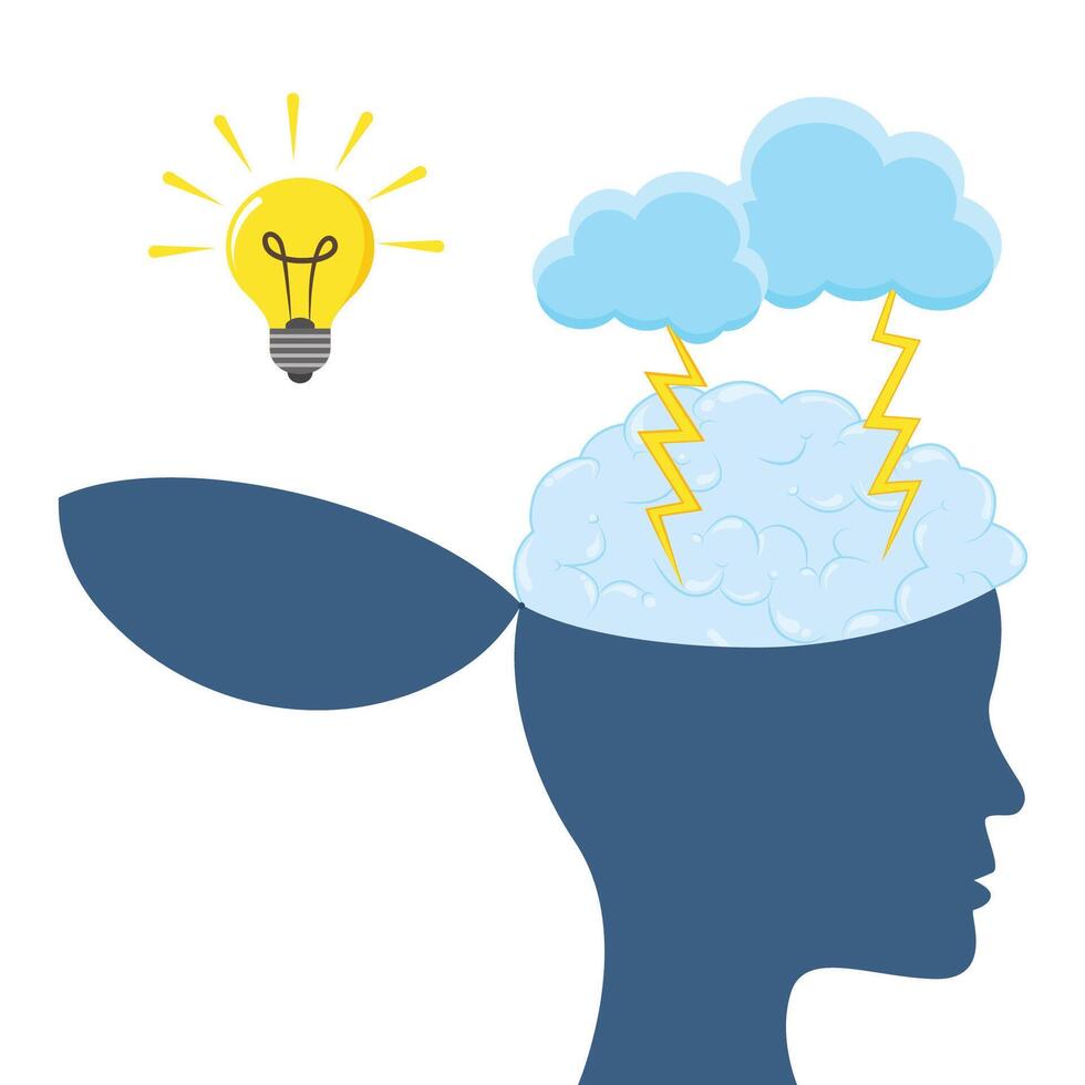 Brainstorming design over white background illustration vector