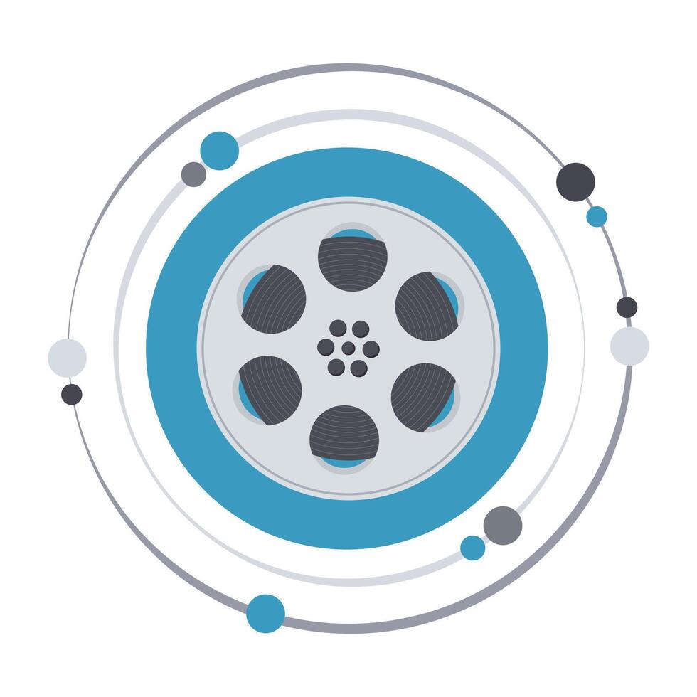 Flat illustration of cinema reel illustration graphic icon vector