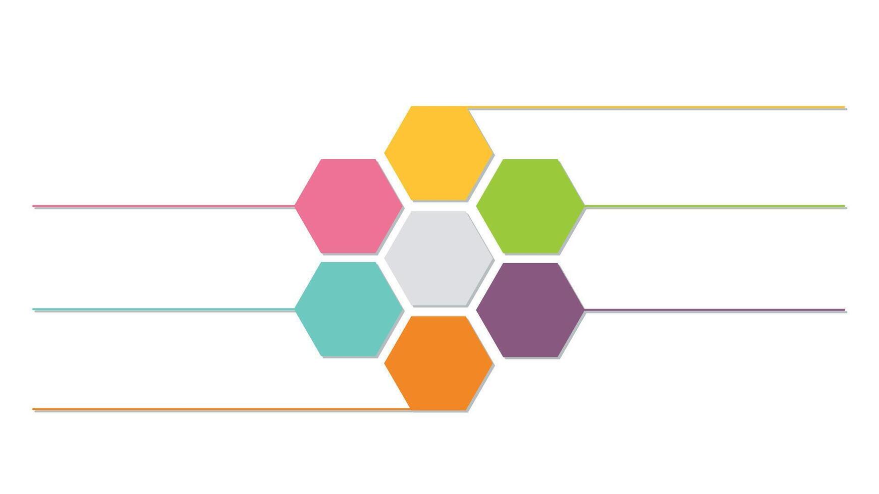 Hexagon infographics for presentations, education, web design. vector