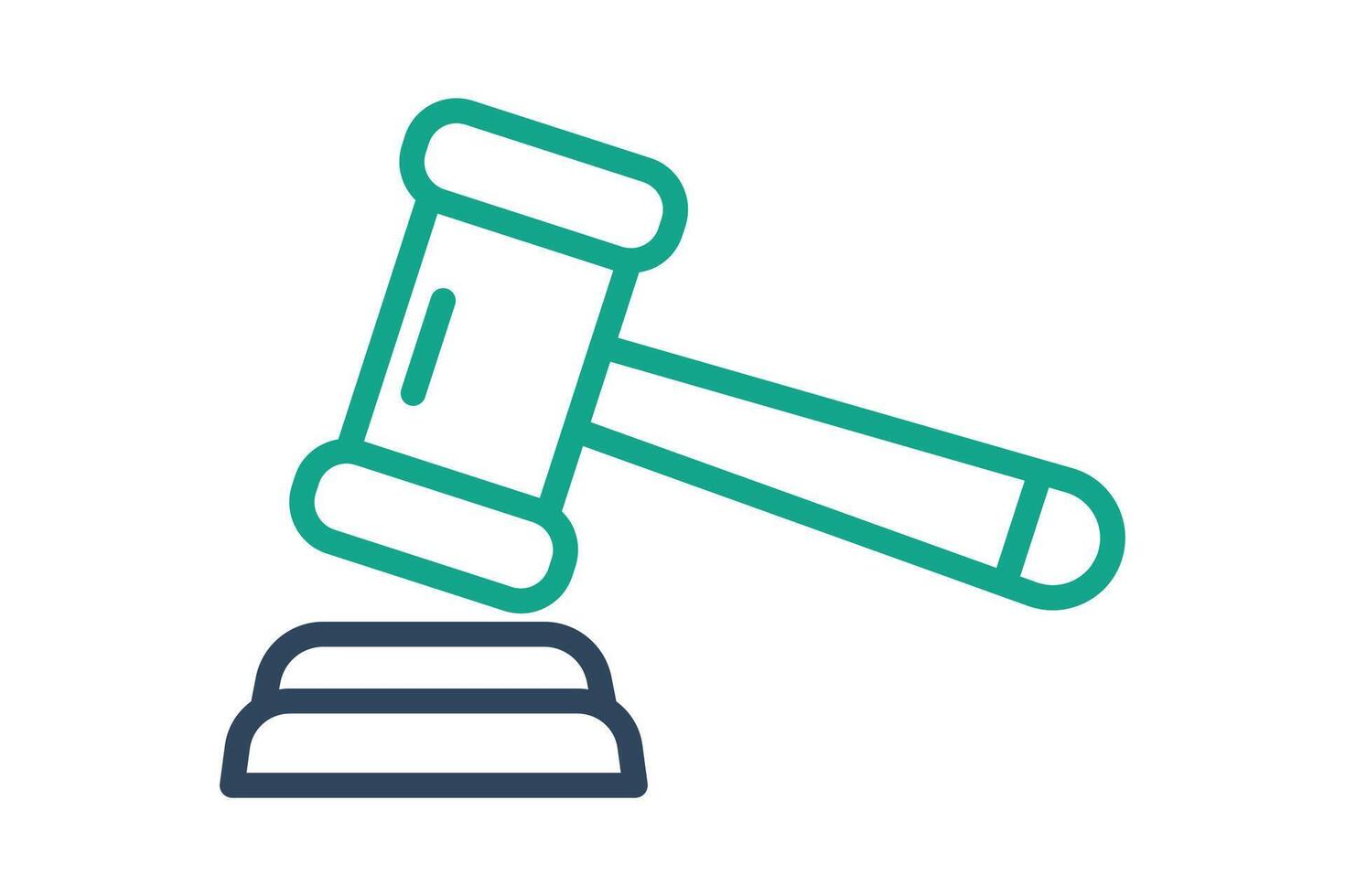 Gavel icon. icon related to law and justice. line icon style. law elements illustration vector