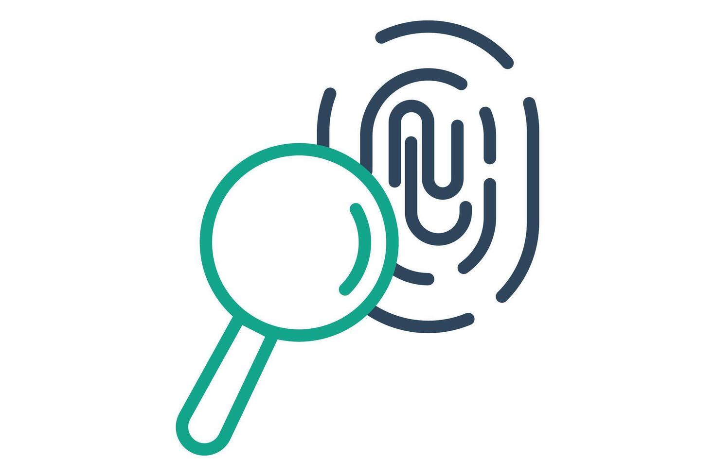 Fingerprint icon. icon related to law and justice. line icon style. law elements illustration vector