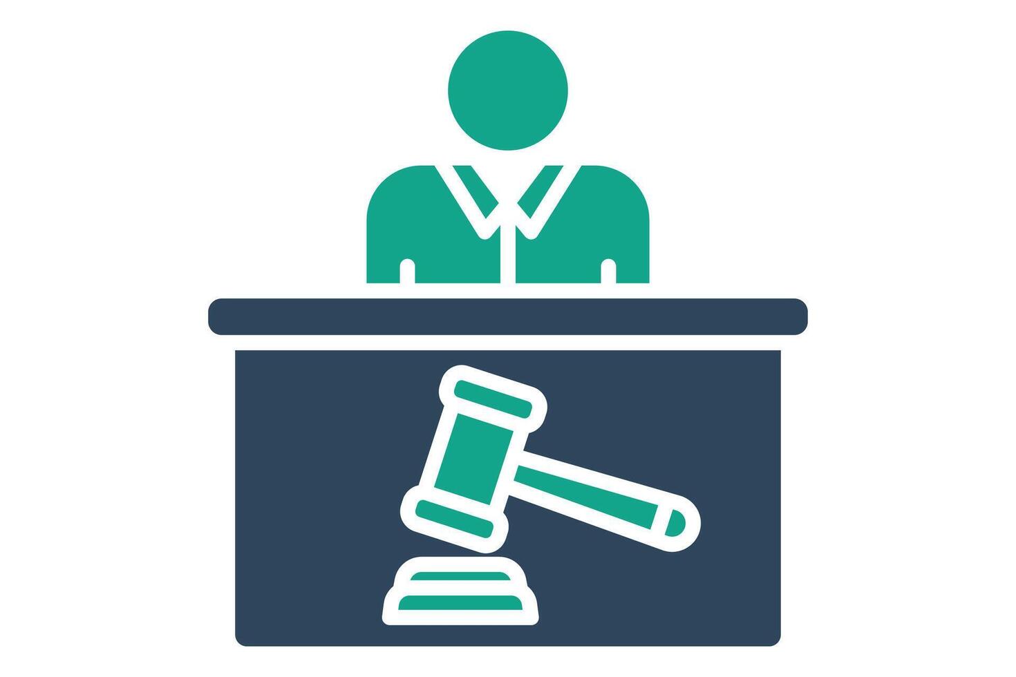 Courtroom icon. icon related to law and justice. solid icon style. justice elements illustration vector