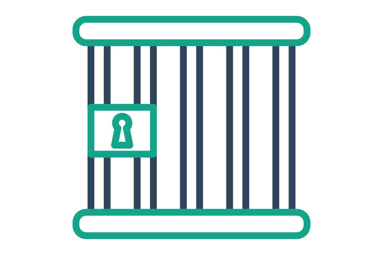 Jail icon. icon related to law and justice. line icon style. law elements illustration vector