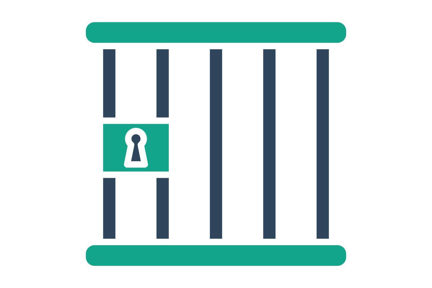 Jail icon. icon related to law and justice. solid icon style. law elements illustration vector