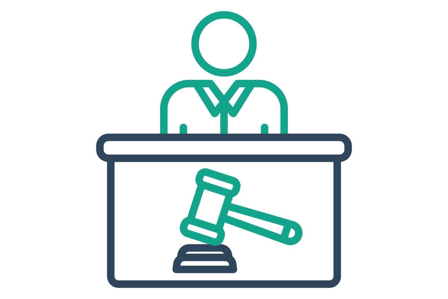 Courtroom icon. icon related to law and justice. line icon style. justice elements illustration vector
