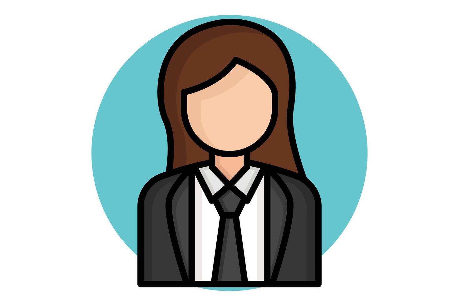 Lawyer colored outline icon. icon related to law and justice. justice elements illustration vector