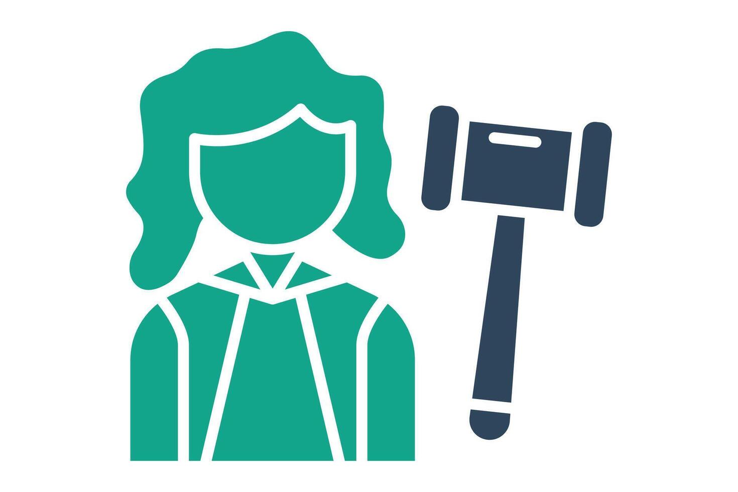 Judge icon. icon related to law and justice. solid icon style. justice elements illustration vector