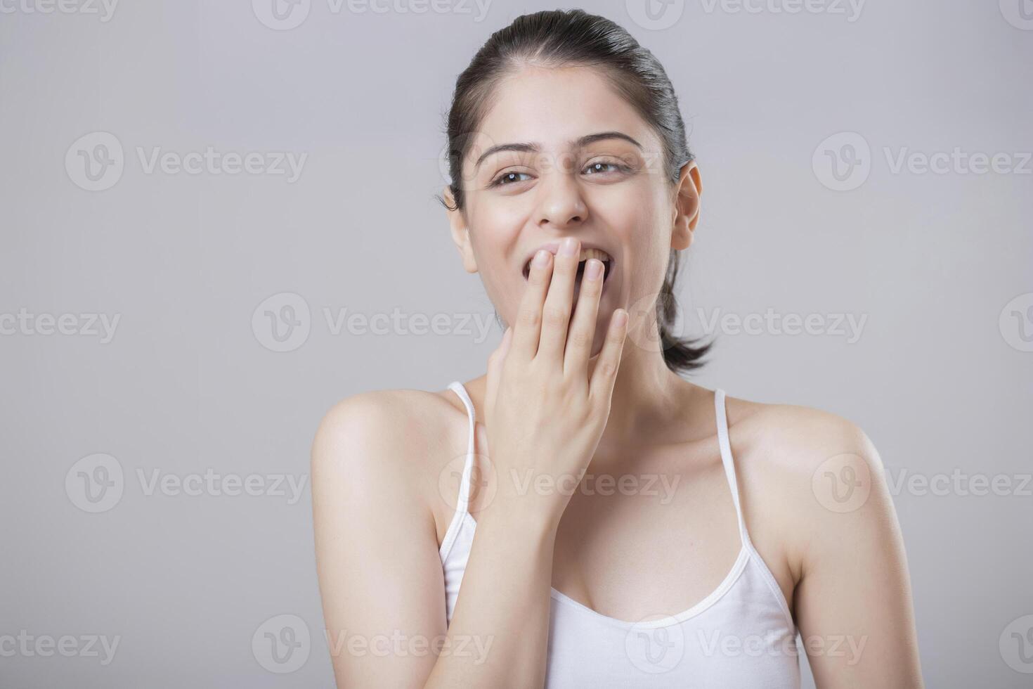 A Nice Lady Face Is Filled With Incredible Shock Reaction photo