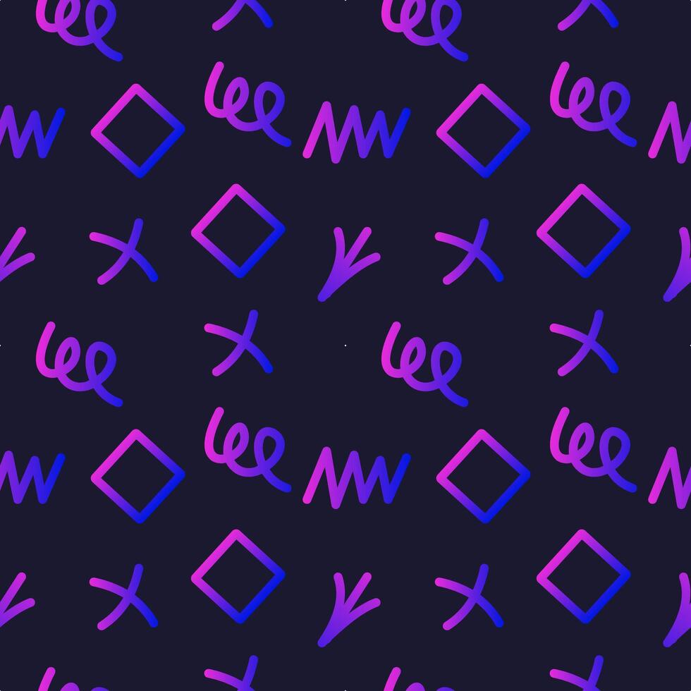 Abstract Gradient line seamless pattern on dark background vector