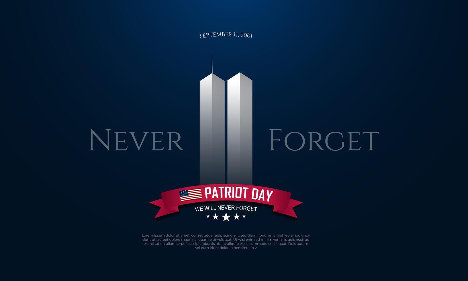 Patriot Day September 11th background illustration vector