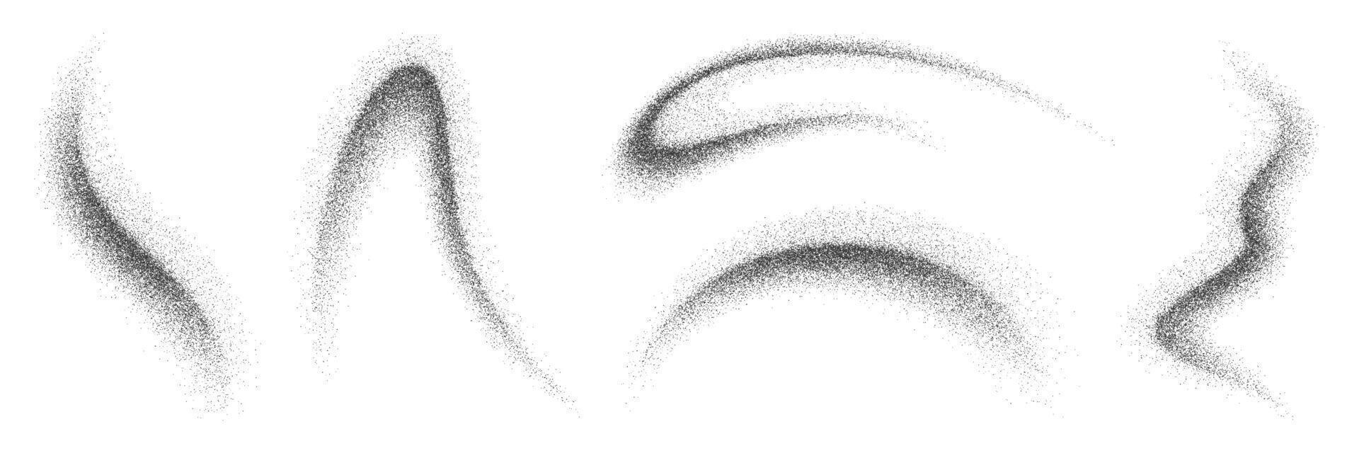 Noise grain wave spray, sand dust and paint brush vector