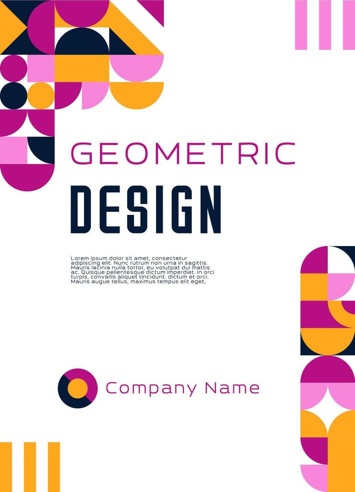 Poster or flyer template, modern geometric pattern vector