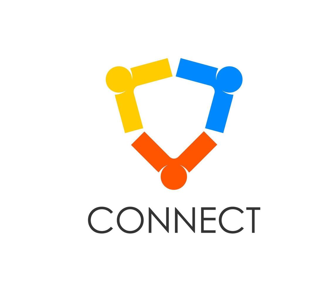Community or teamwork connect people together icon vector