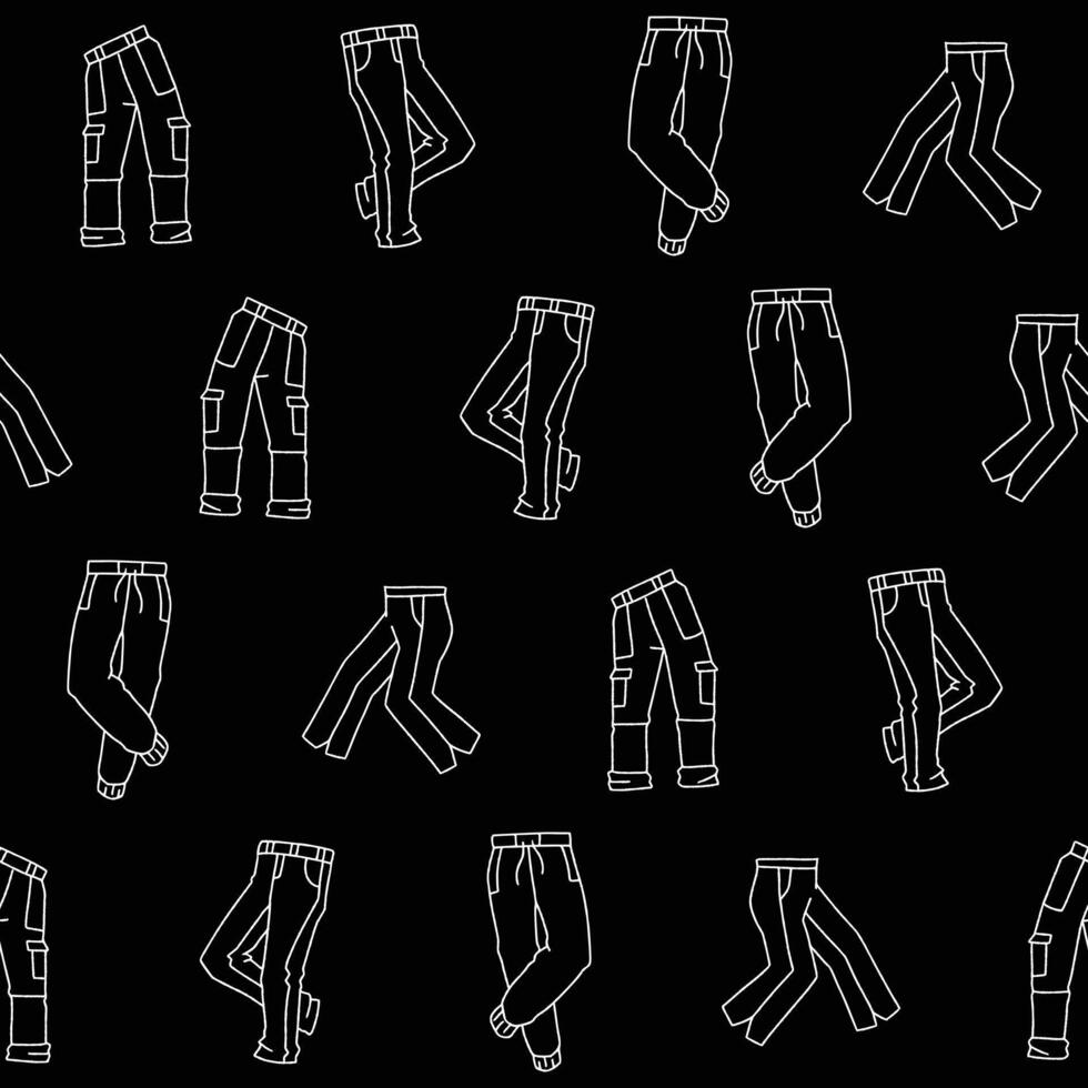 Outline Collection of Trouser Seamless Pattern illustration for Print, Wallpaper, Decoration. vector