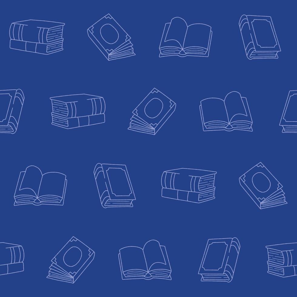 Outline Collection of Book Seamless Pattern illustration for Print, Wallpaper, Decoration. vector