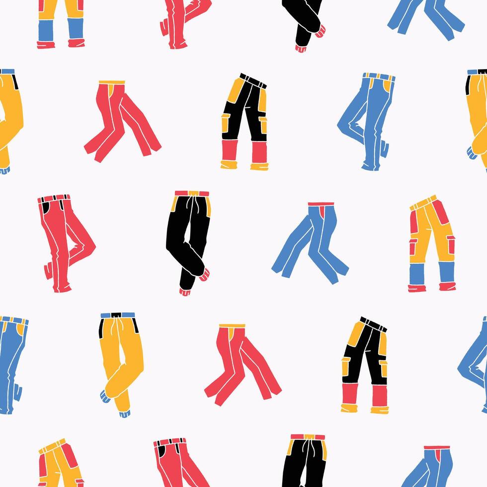 Collection of Trouser Seamless Pattern illustration for Print, Wallpaper, Decoration. vector