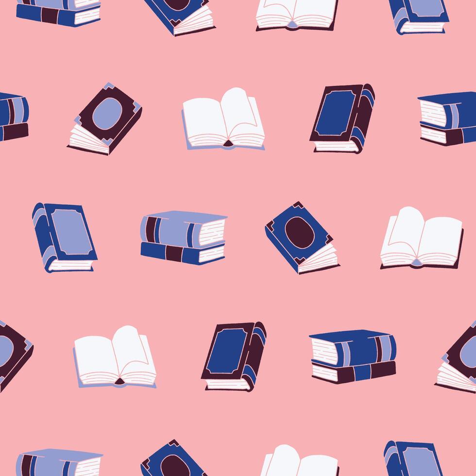 Collection of Book Seamless Pattern illustration for Print, Wallpaper, Decoration. vector