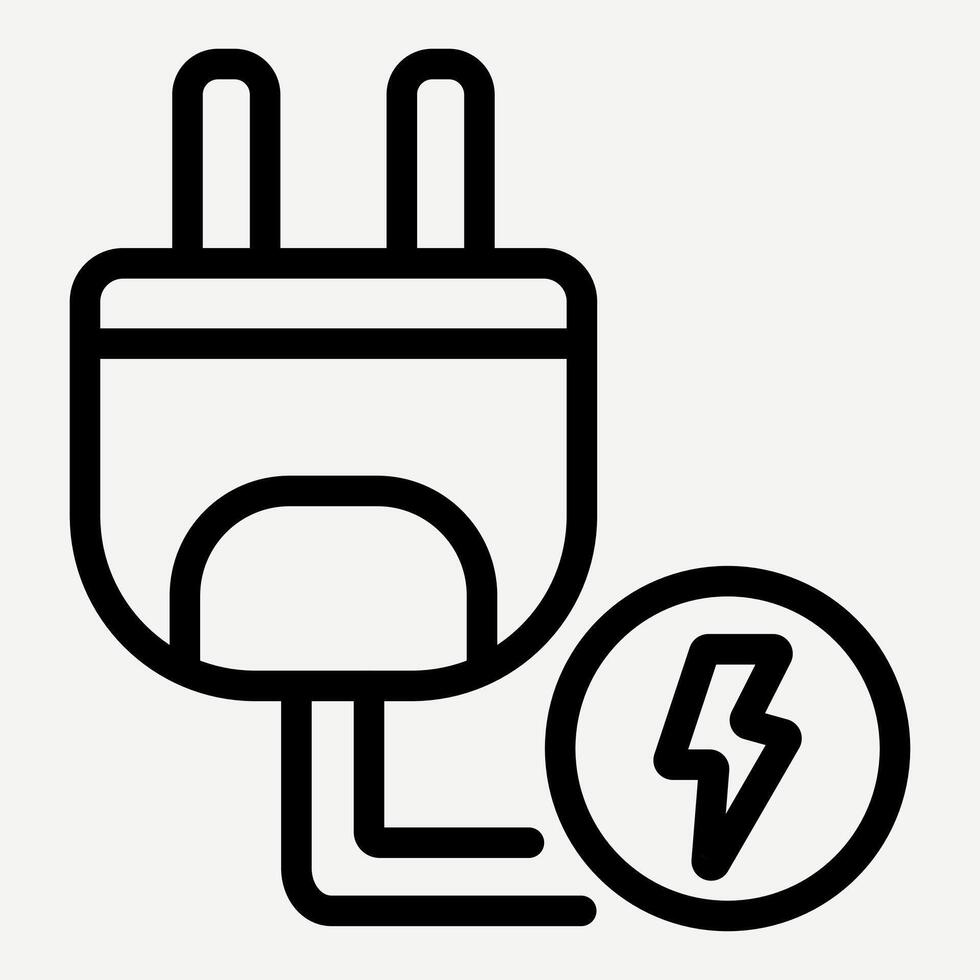 Electric Plug icon is suitable for illustrations of wise use of electricity, infographics about electrical energy. vector