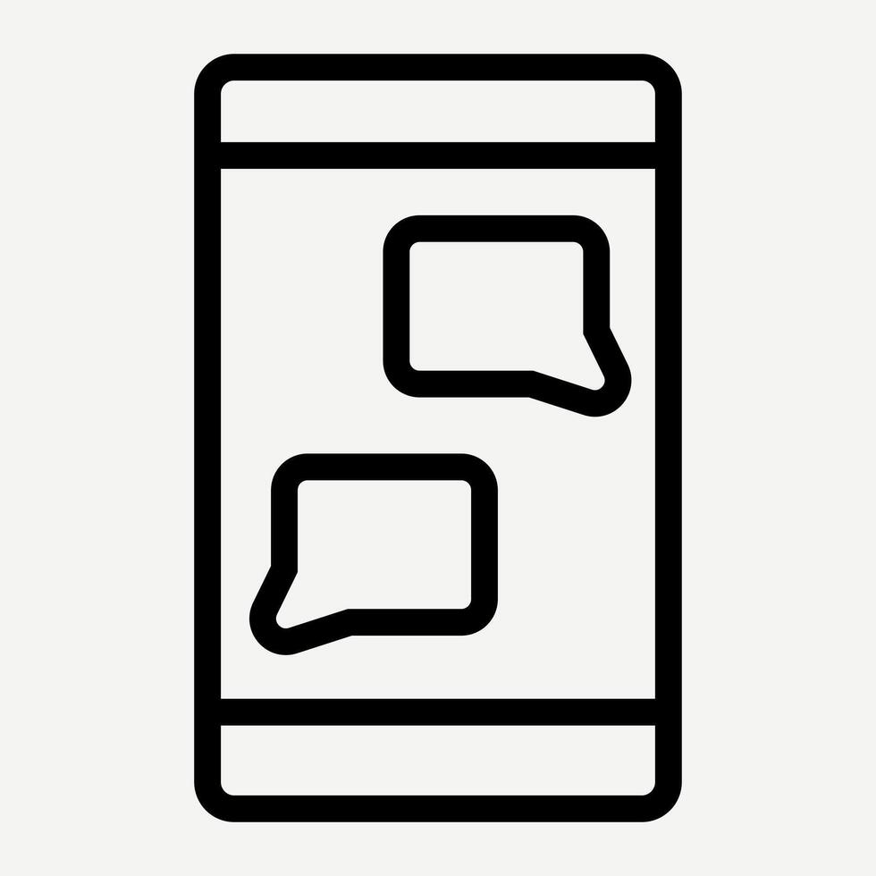 Smartphone chat icon, concept about communication between people, and online text messaging, suitable for infographics about community relations. vector