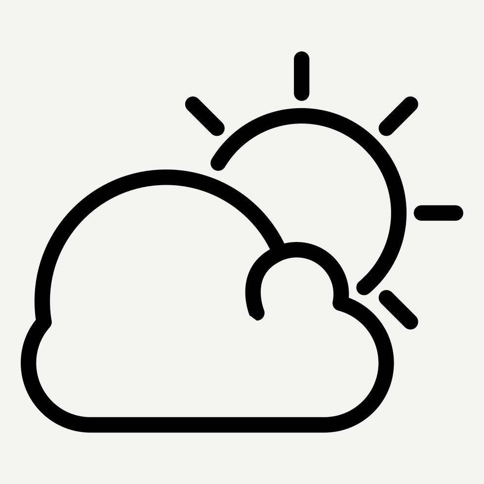 Daylight icon, sun and cloud weather icon are suitable for application buttons and website user interfaces, presentation elements and infographics about the weather. vector