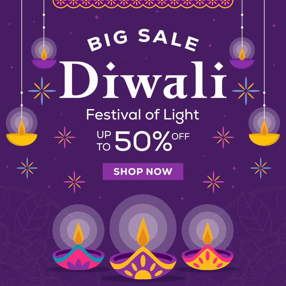 banner promotion for celebrate diwali festival of light vector