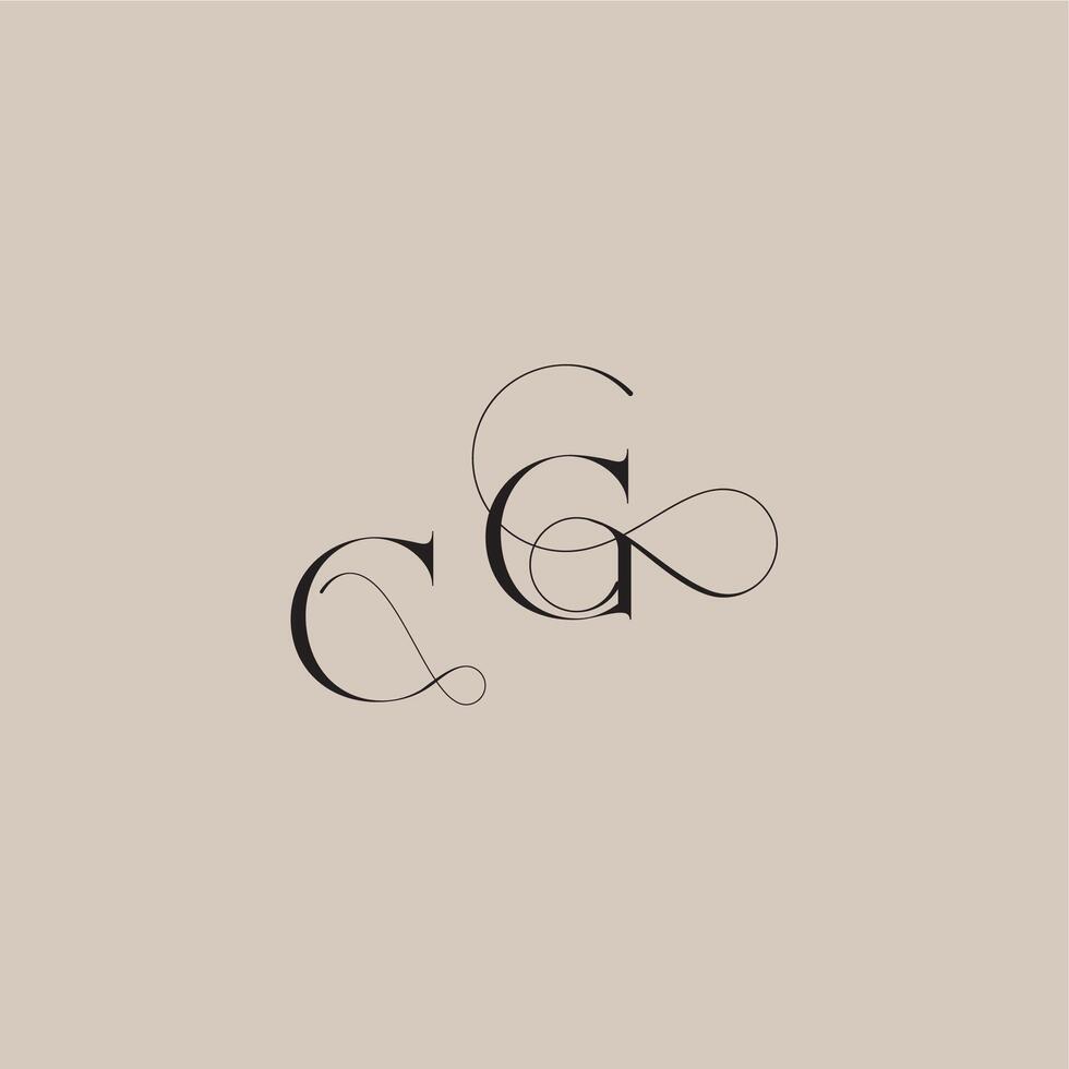wedding serif monogram logo line and bold mix concept CG beautiful initial letter vector