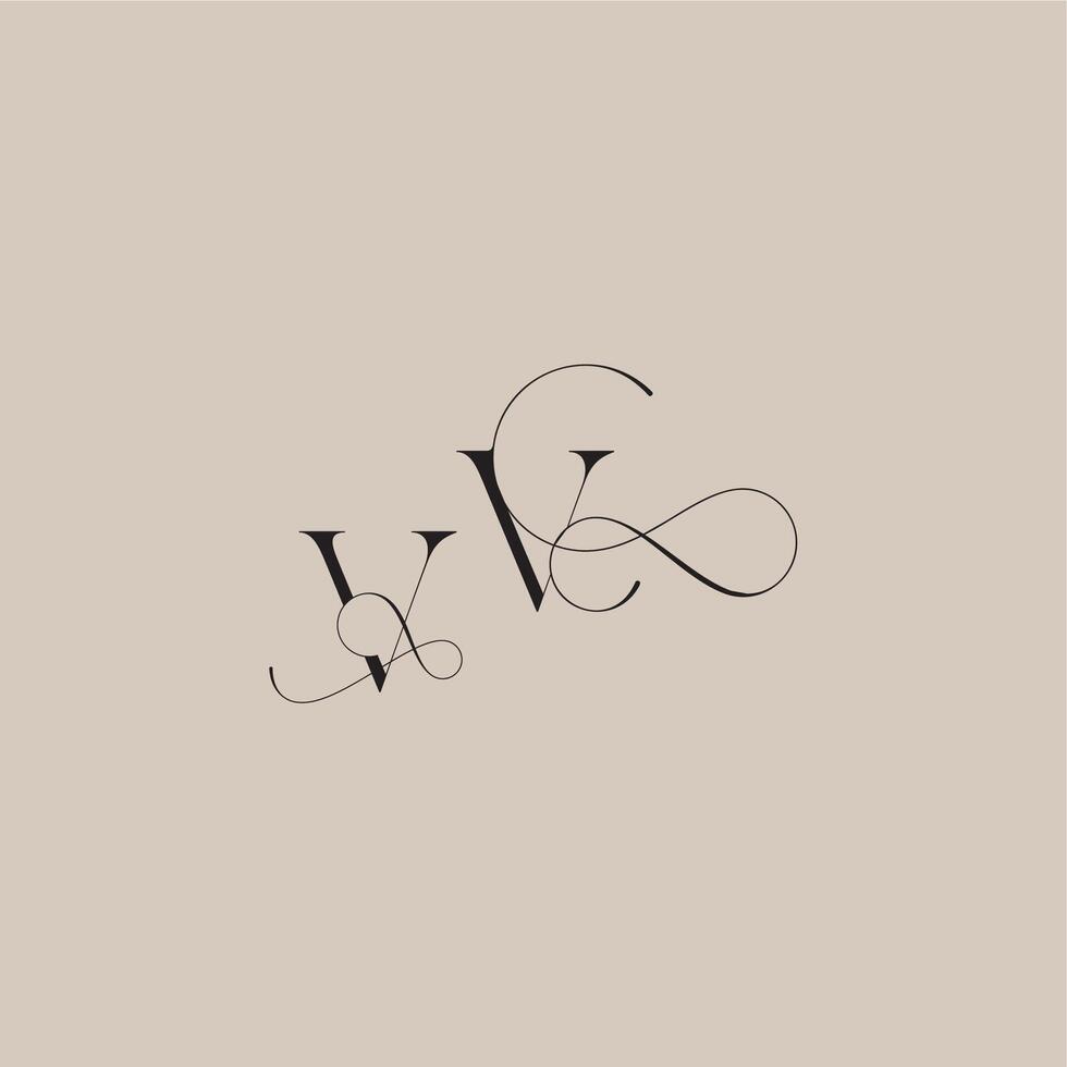 line and bold mix concept VV wedding serif monogram logo letter beautiful initial vector