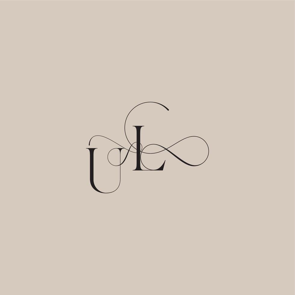 line and bold mix concept UL wedding serif monogram logo letter beautiful initial vector