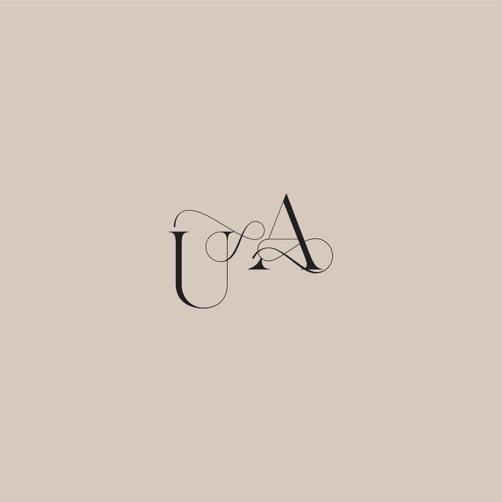 line and bold mix concept UA wedding serif monogram logo letter beautiful initial vector