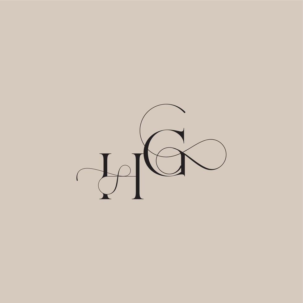 beautiful initial wedding serif monogram logo letter line and bold mix concept HG vector