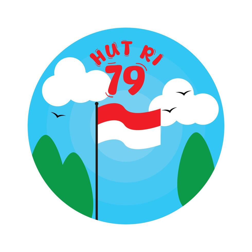 Indonesian independence day design illustration vector