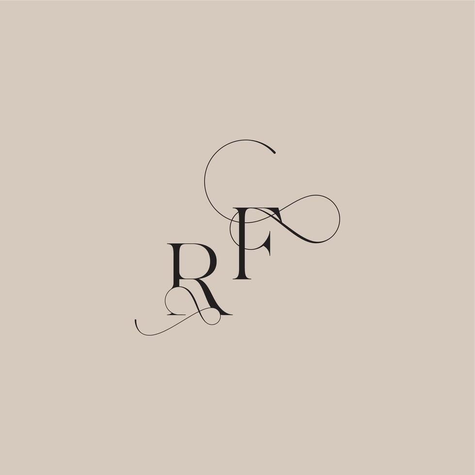 wedding serif monogram logo line and bold mix concept RF beautiful initial letter vector
