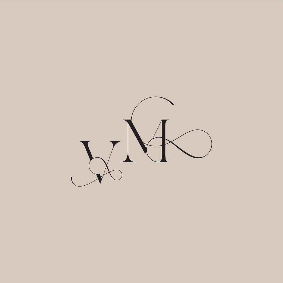line and bold mix concept VM wedding serif monogram logo letter beautiful initial vector