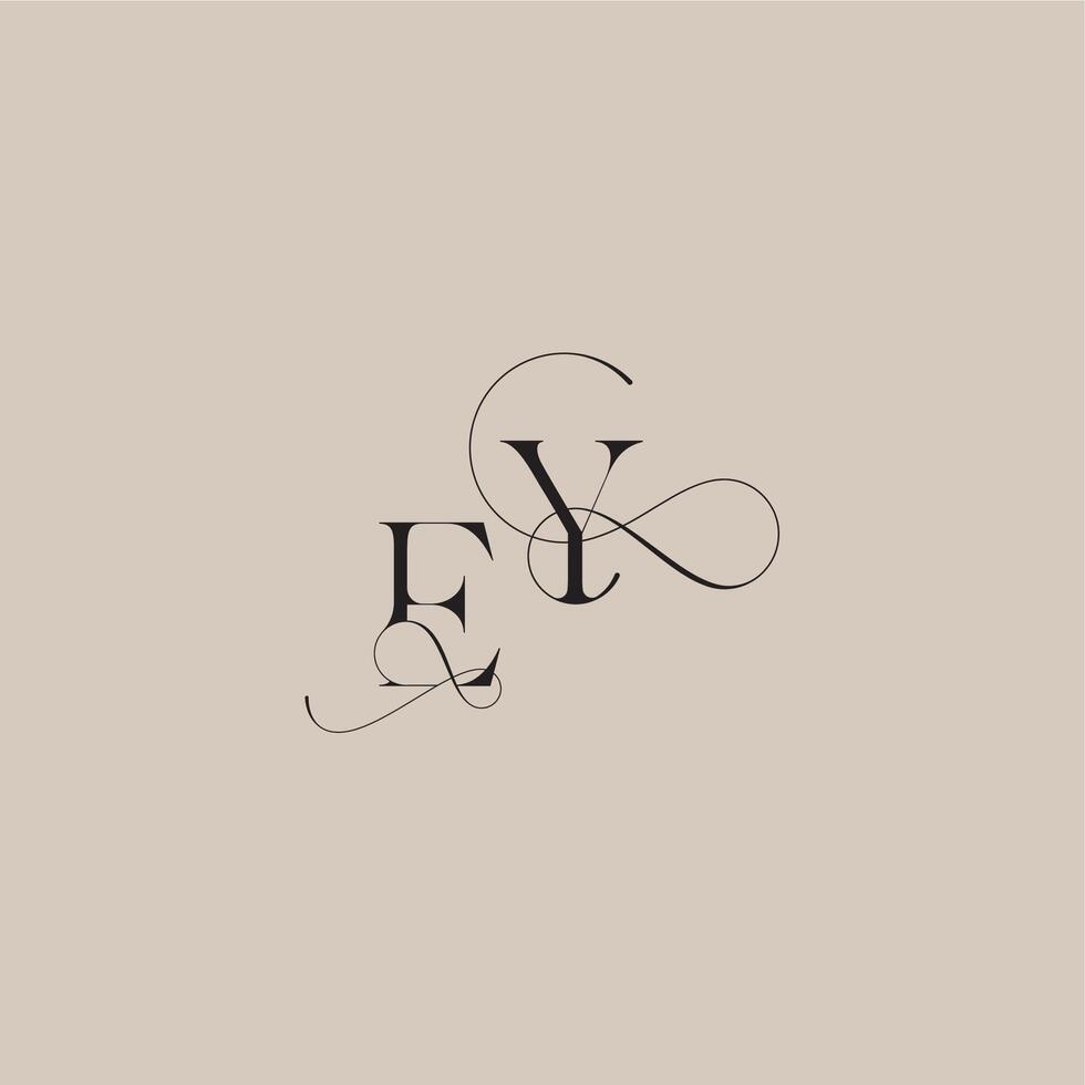 beautiful initial EY line and bold mix concept wedding serif monogram logo letter vector
