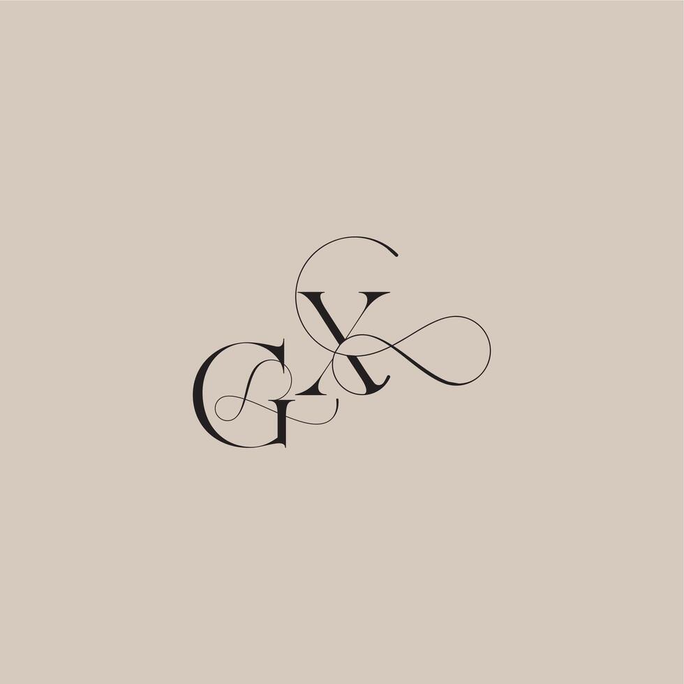 beautiful initial wedding serif monogram logo letter line and bold mix concept GX vector