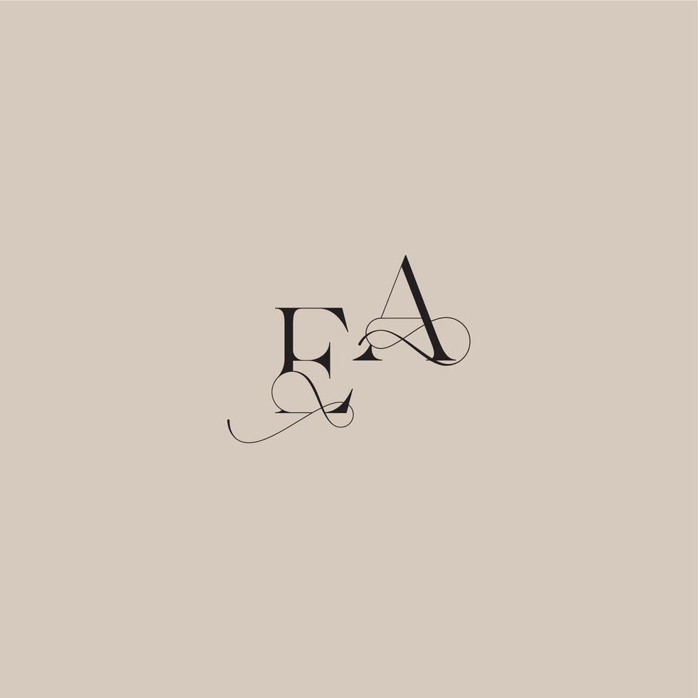 beautiful initial EA line and bold mix concept wedding serif monogram logo letter vector
