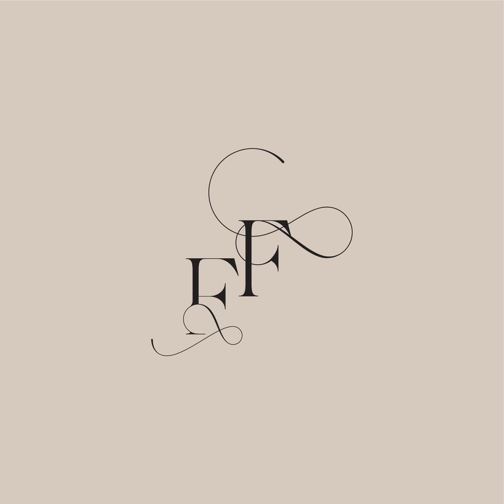 beautiful initial FF line and bold mix concept wedding serif monogram logo letter vector