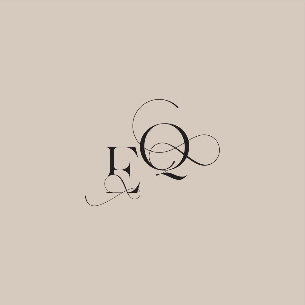 beautiful initial EQ line and bold mix concept wedding serif monogram logo letter vector
