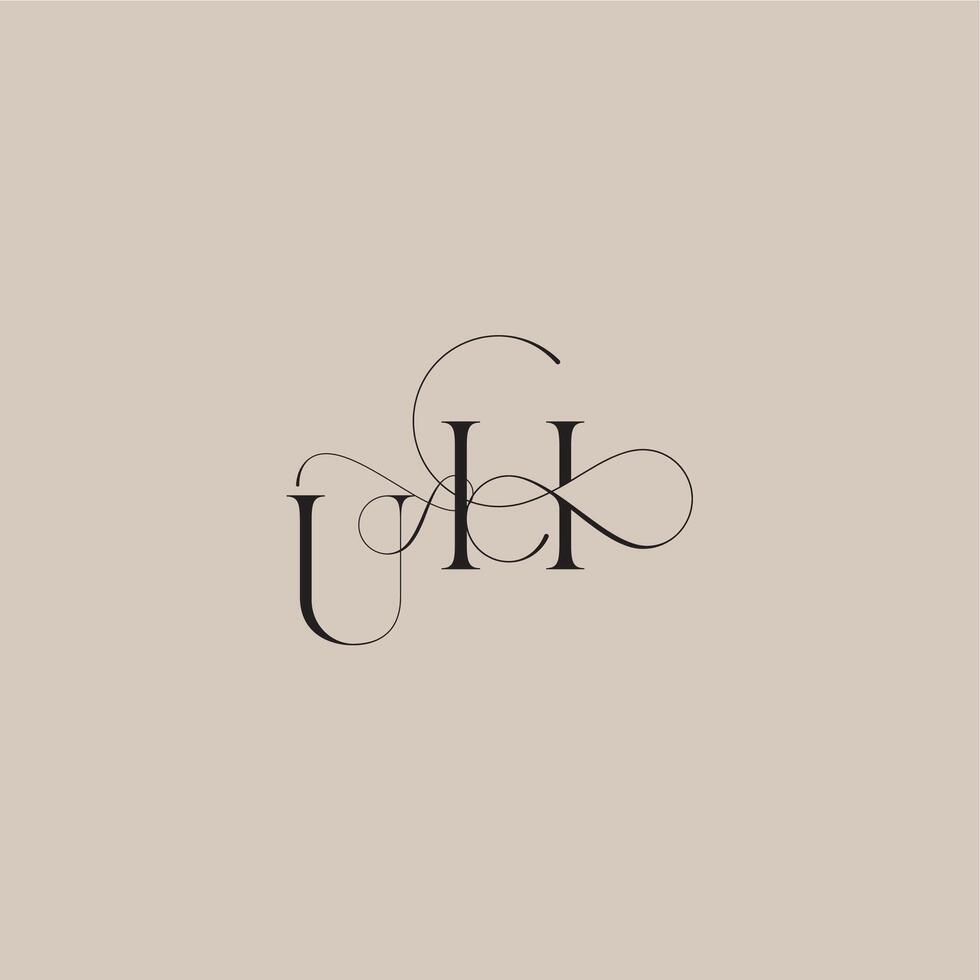 line and bold mix concept UH wedding serif monogram logo letter beautiful initial vector