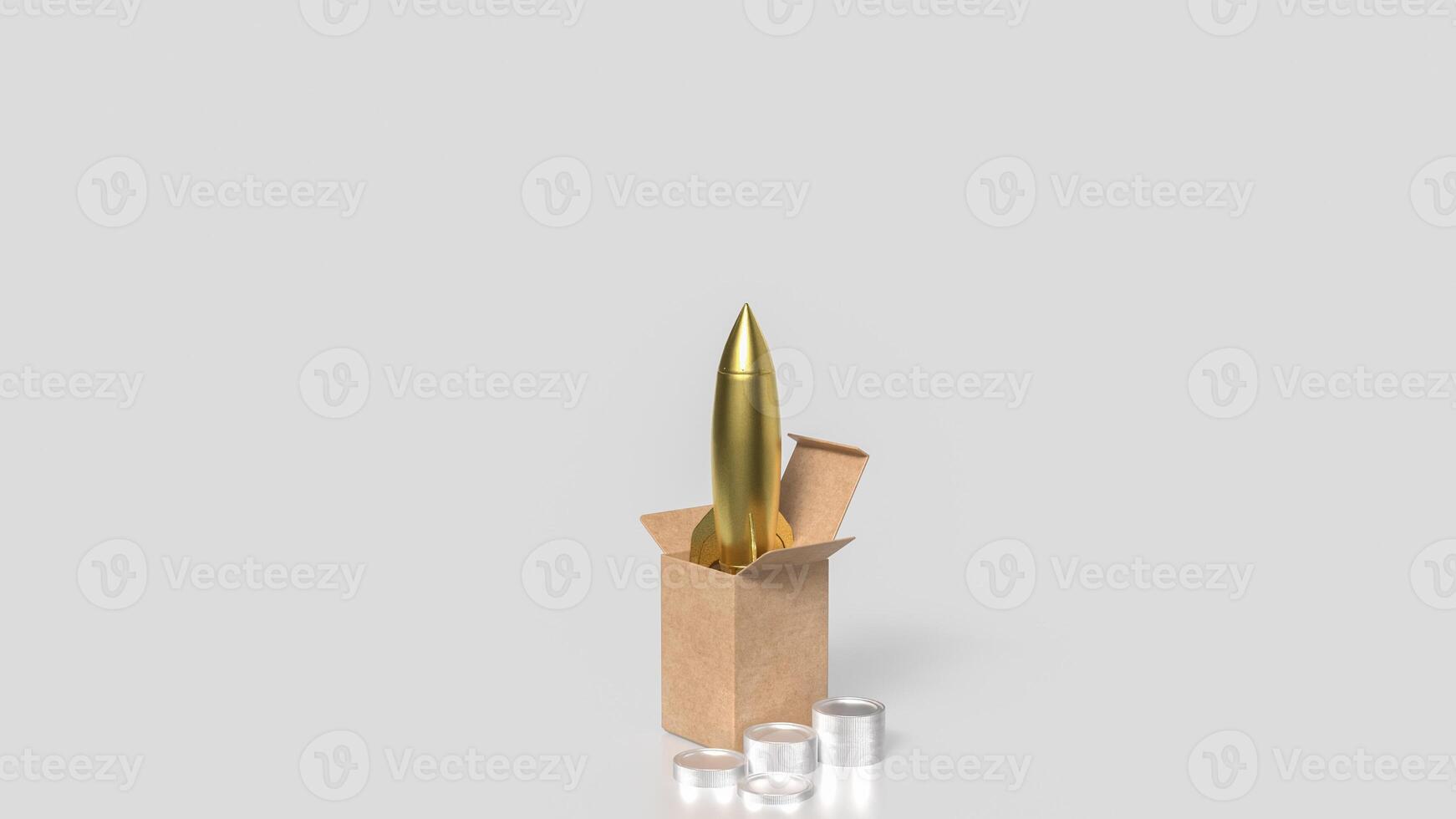 The rocket in cardboard box for Start up or Business concept 3d rendering. photo