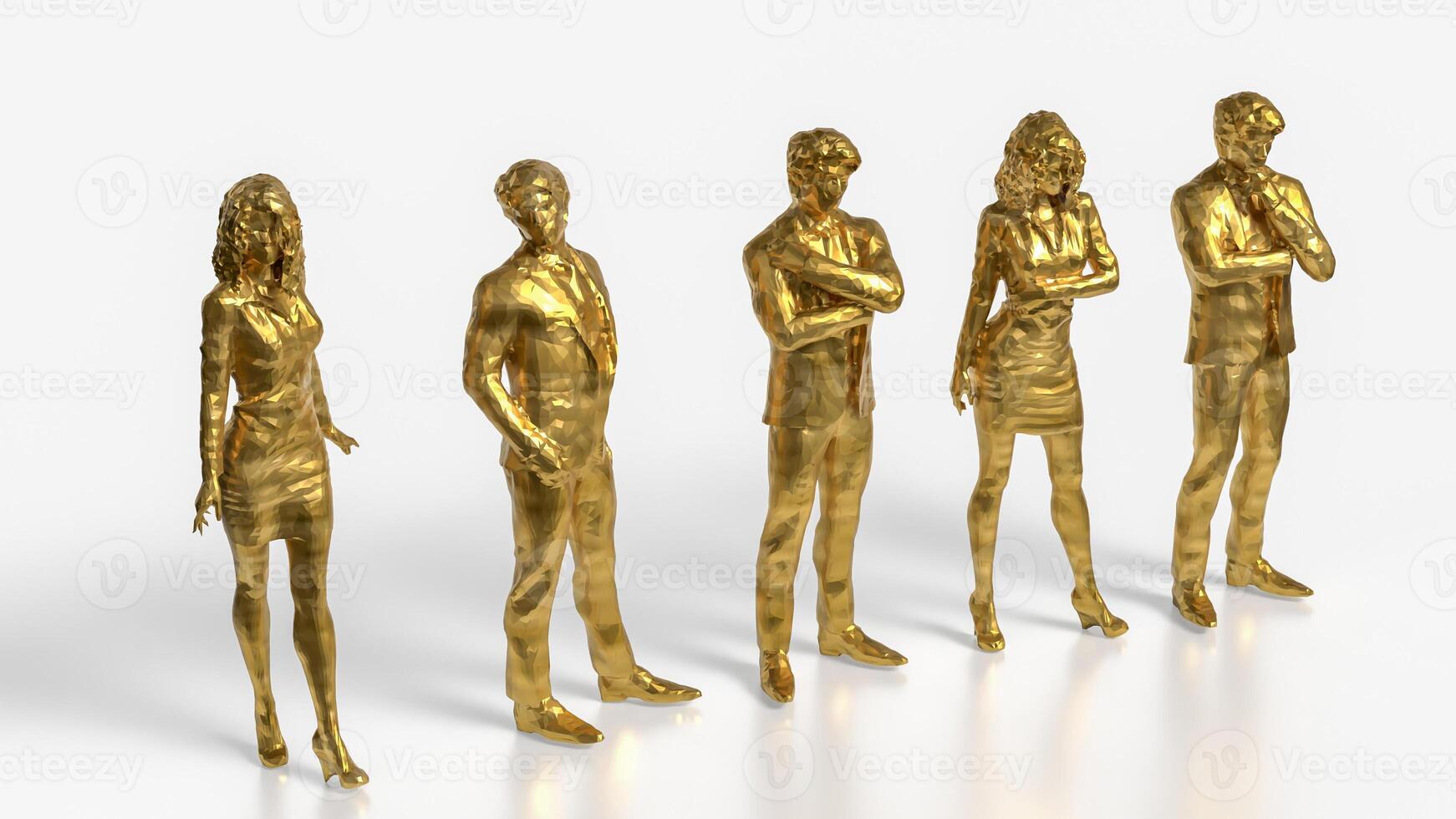The Gold Business figure on white background 3d rendering. photo