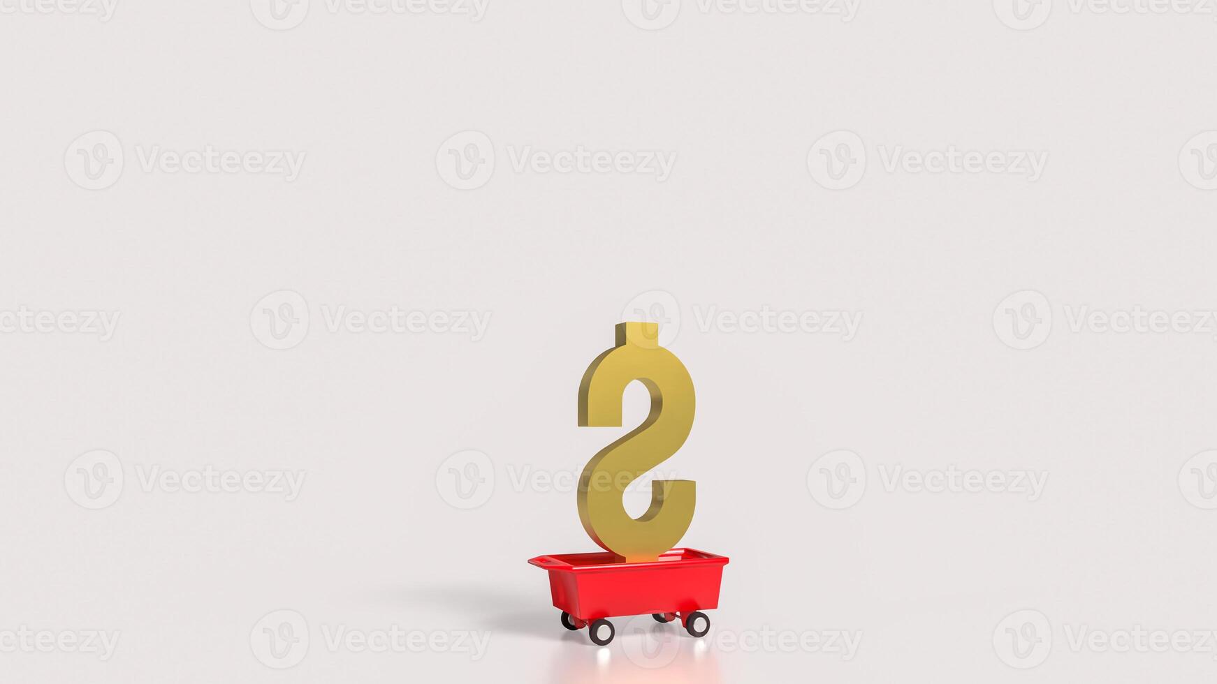 The Dollar on red trolley for Business concept 3d rendering. photo
