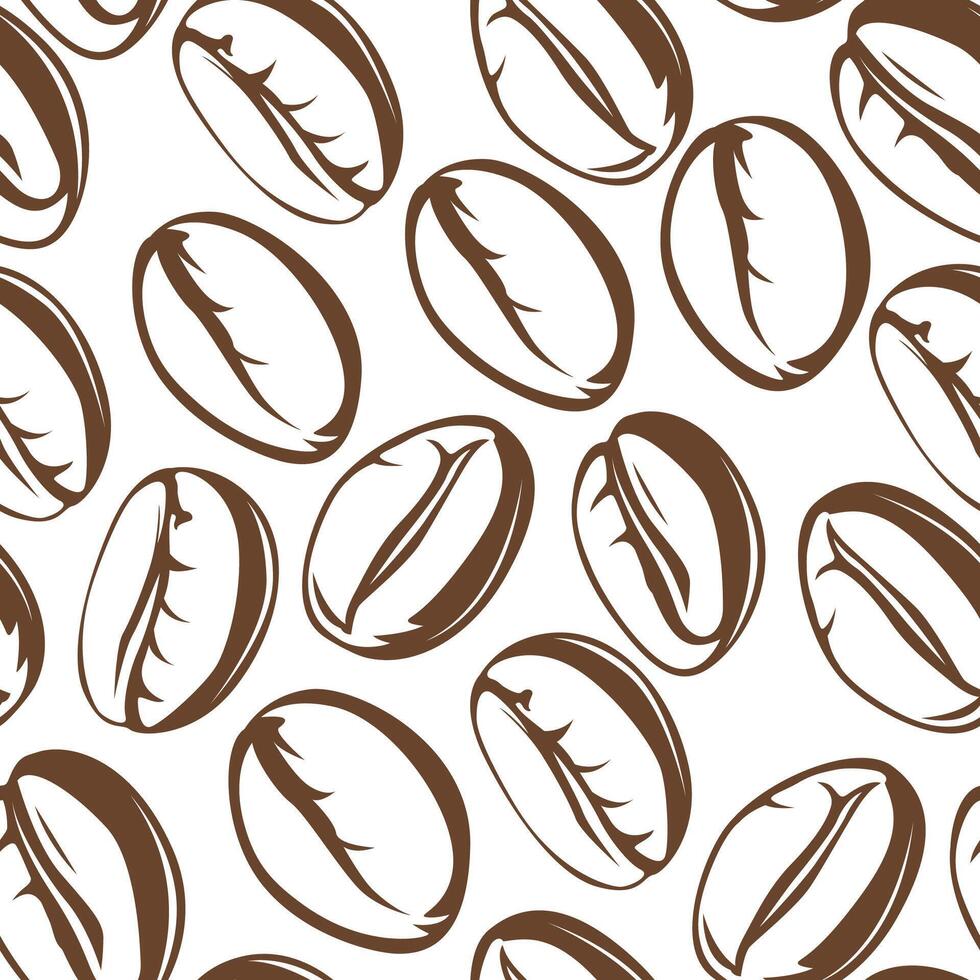 Coffee beans pattern background. coffee beans background. Coffee beans wallpaper. Coffee Beans Illustration for packaging. vector