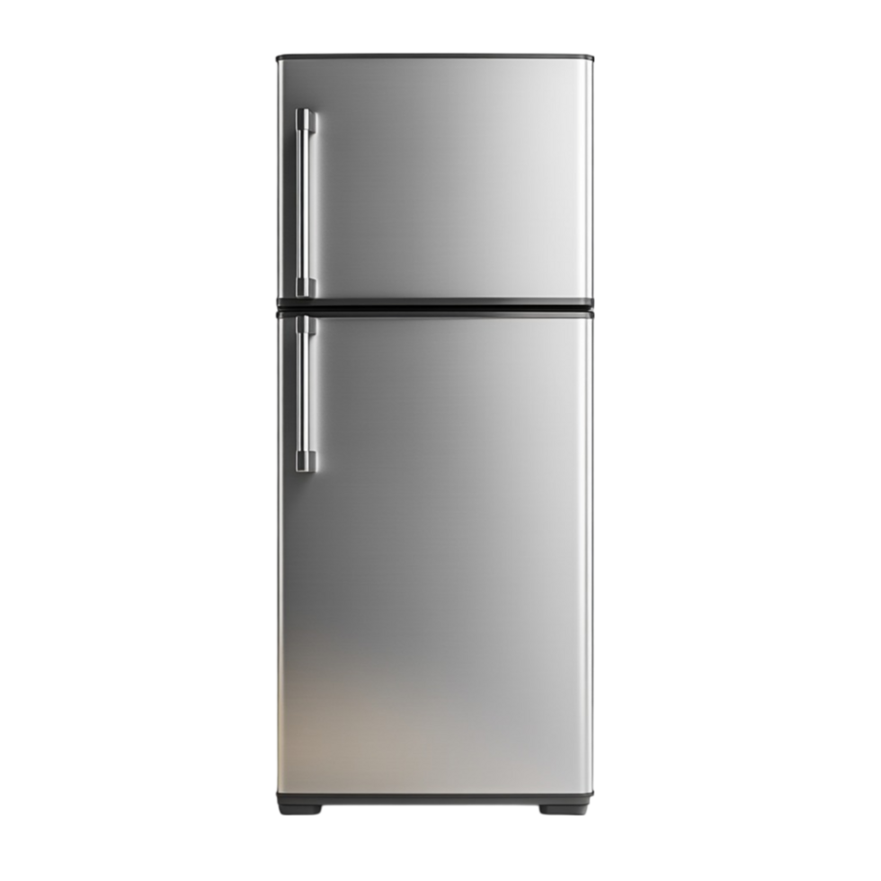 Silver Refrigerator on Transparent background AI-Generative png