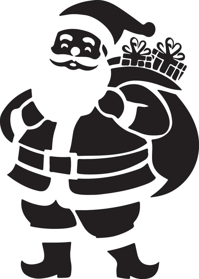 Santa clues silhouette art illustration with white background vector